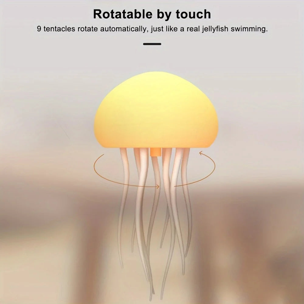 Contemporary Jellyfish Table Lamp - Adjustable Color LED Night Light for Kids, Ideal Birthday Gift